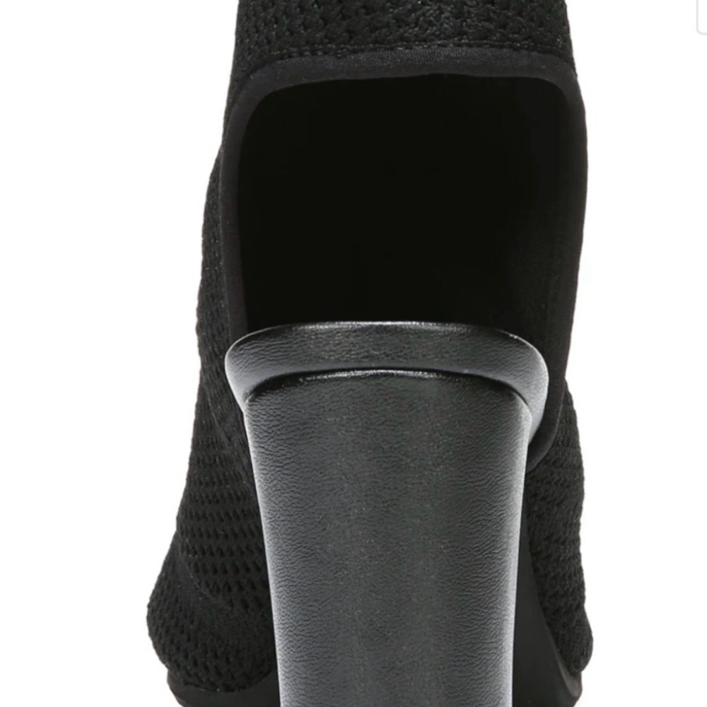 Life Stride Black Knit Peep-Toe Block Heel Bootie - Picture 5 of 10